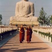 H.E. Tsem Tulku Rinpoche with his guru H.E. Kensur Jampa Yeshe Rinpoche at Bodhgaya