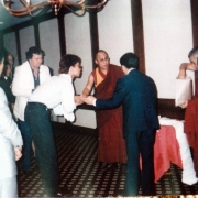 H.E. Tsem Tulku Rinpoche meeting H.H. the Dalai Lama in Los Angeles, asking to be a monk