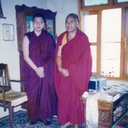 H.E. Tsem Tulku Rinpoche with the Gaden Jangtse’s abbot Ken Rinpoche Lobsang Chojor